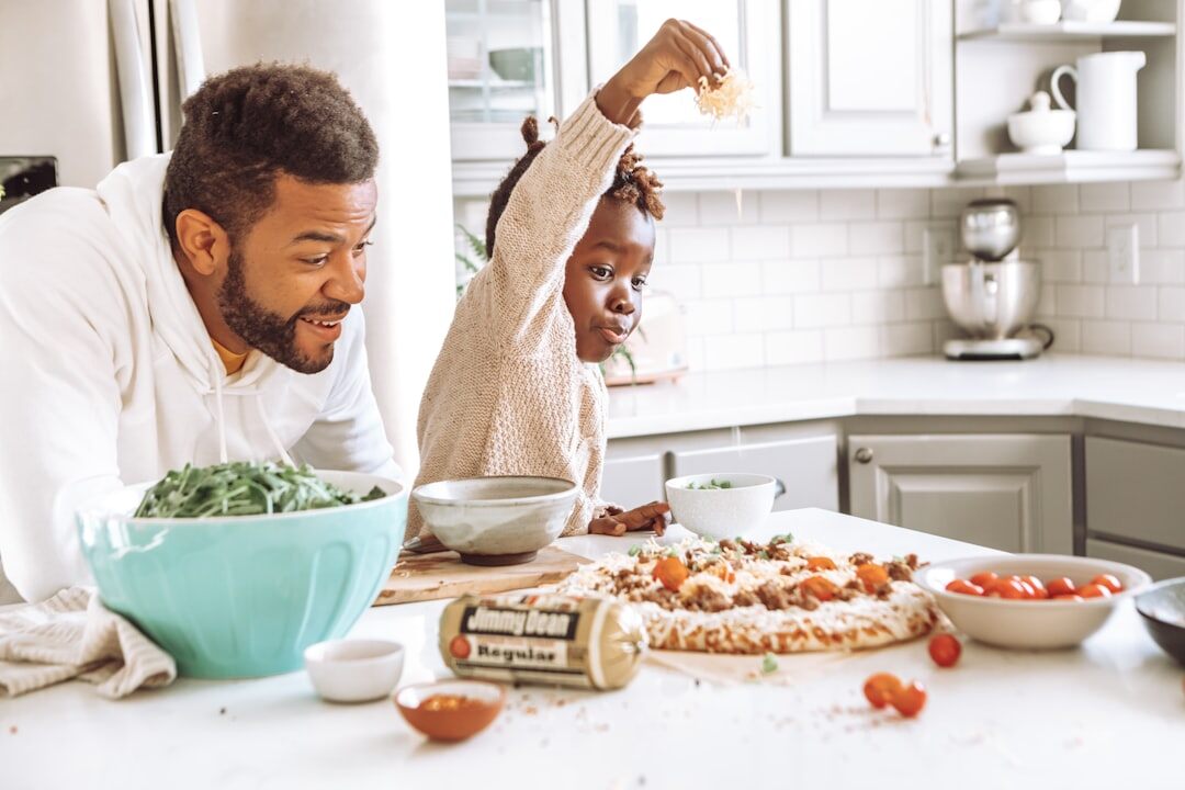 healthy family dinner preparation