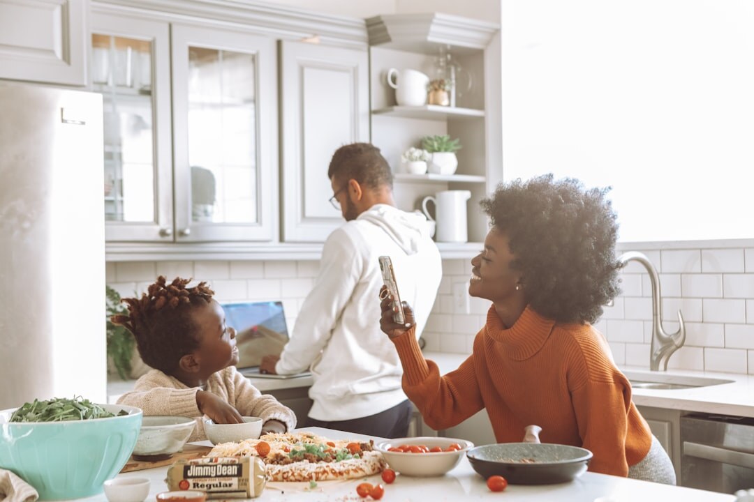 family eating fresh home cooked meal