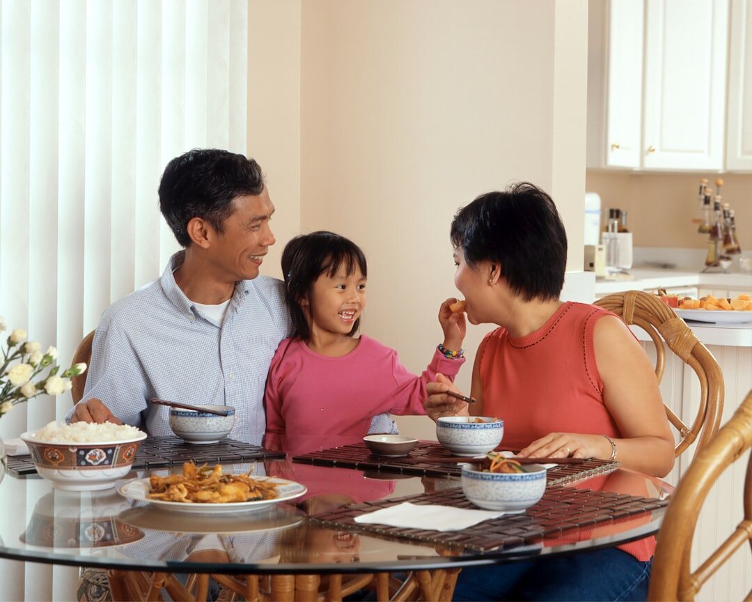 happy family eating