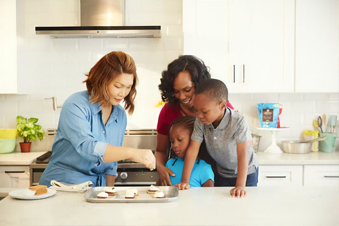 family cooking together